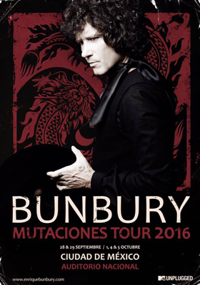 Póster de la Gira de Enrique Bunbury "Mutaciones"