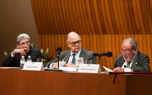 Enrique Krauze y Guillermo Soberón, Julio Frenk en El Colegio Nacional
