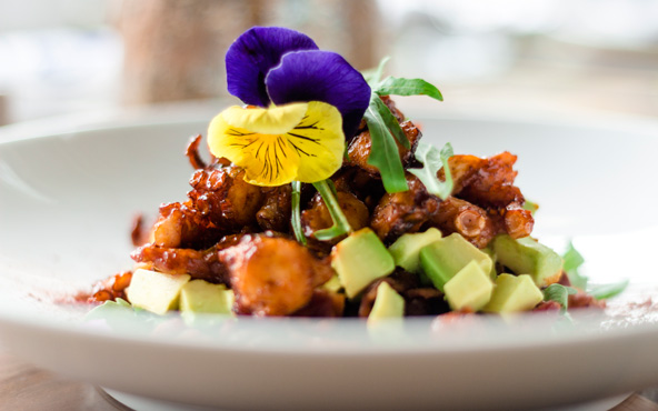 Un delicioso chicharrón de pulpo cocinan en Vasconcelos