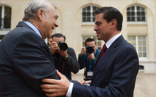 Enrique Peña Nieto y José Angel Gurría, Secretario General de la OCDE