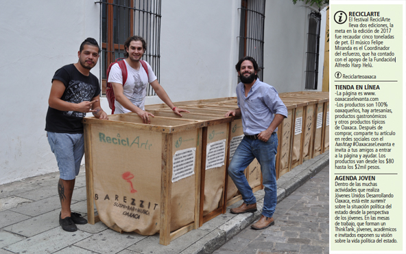 Todo suma, los contenedores artesanales de ReciclArte fueron patrocinados por el Barezzito, un bar con sushi de Oaxaca.