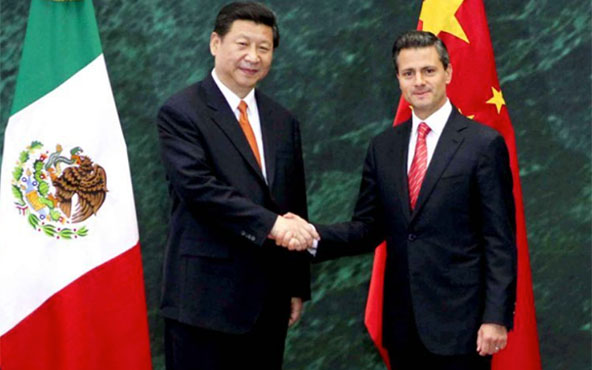 El presidente de México, Enrique Peña Nieto; y el presidente de China, Xi Jinping